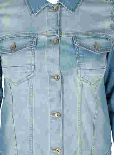 Ljus jeansjacka med bröstfickor, Light blue denim, Packshot image number 2