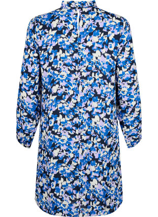 FLASH - Långärmad klänning med blommigt mönster, Blue Purple Flower, Packshot image number 1