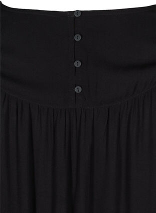 Viskosklänning med broderi och korta ärmar, Black, Packshot image number 3