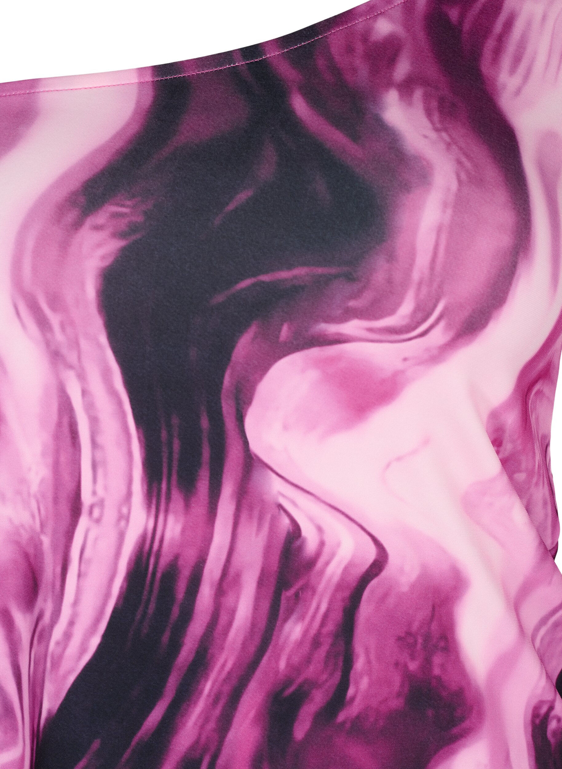 Zizzi One shoulder-topp med tryck, Raspberry Rose AOP, Packshot image number 2