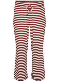 Randiga pyjamasbyxor med h&ouml;g midja och vida ben, R&ouml;d