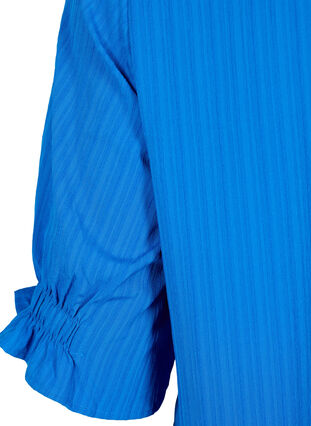 Randig blus med halvlånga ärmar, Victoria blue, Packshot image number 3