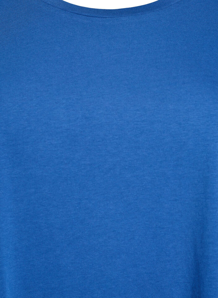 Kort&auml;rmad t-shirt i bomullsblandning, Bl&aring;, Packshot image number 2