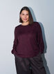 Blus med vertikal struktur och glittertr&aring;d, R&ouml;d, Model image number 3