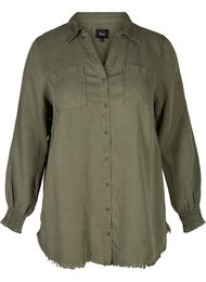 Långärmad skjorta i lyocell, Deep L. Green