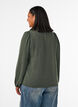 Blus med v-ringning och virkat band, Gr&ouml;n, Model image number 2