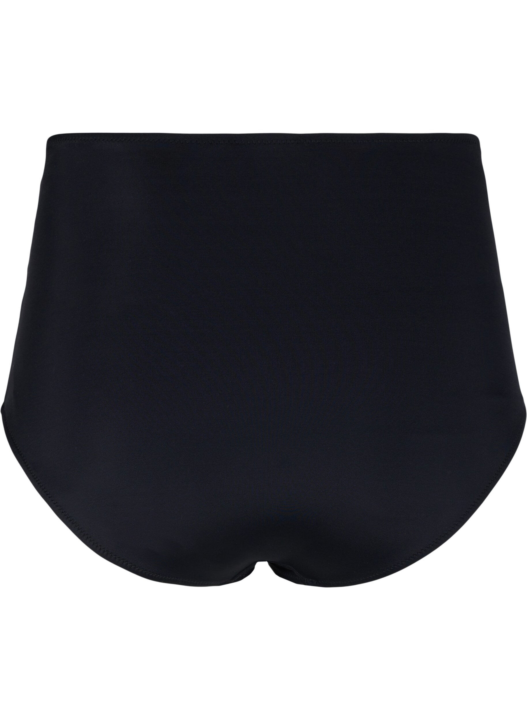 Zizzi Bikinitrosor med h&ouml;g midja och draperingar, Black, Packshot image number 1