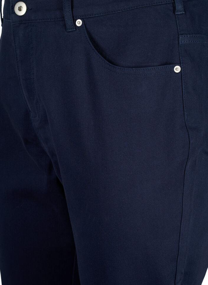 Lösa capribyxor med hög midja och hålbroderi, Night Sky, Packshot image number 2