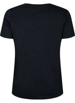 T-shirt i bomull med paljetter, Black W. Face, Packshot image number 1