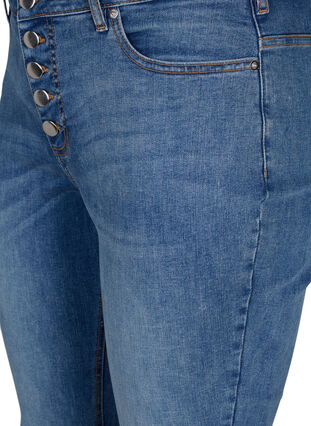 Sanna jeans med supersmal passform och knappstängning, Blue denim, Packshot image number 2