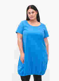 Kortärmad klänning i bomull, French Blue, Model