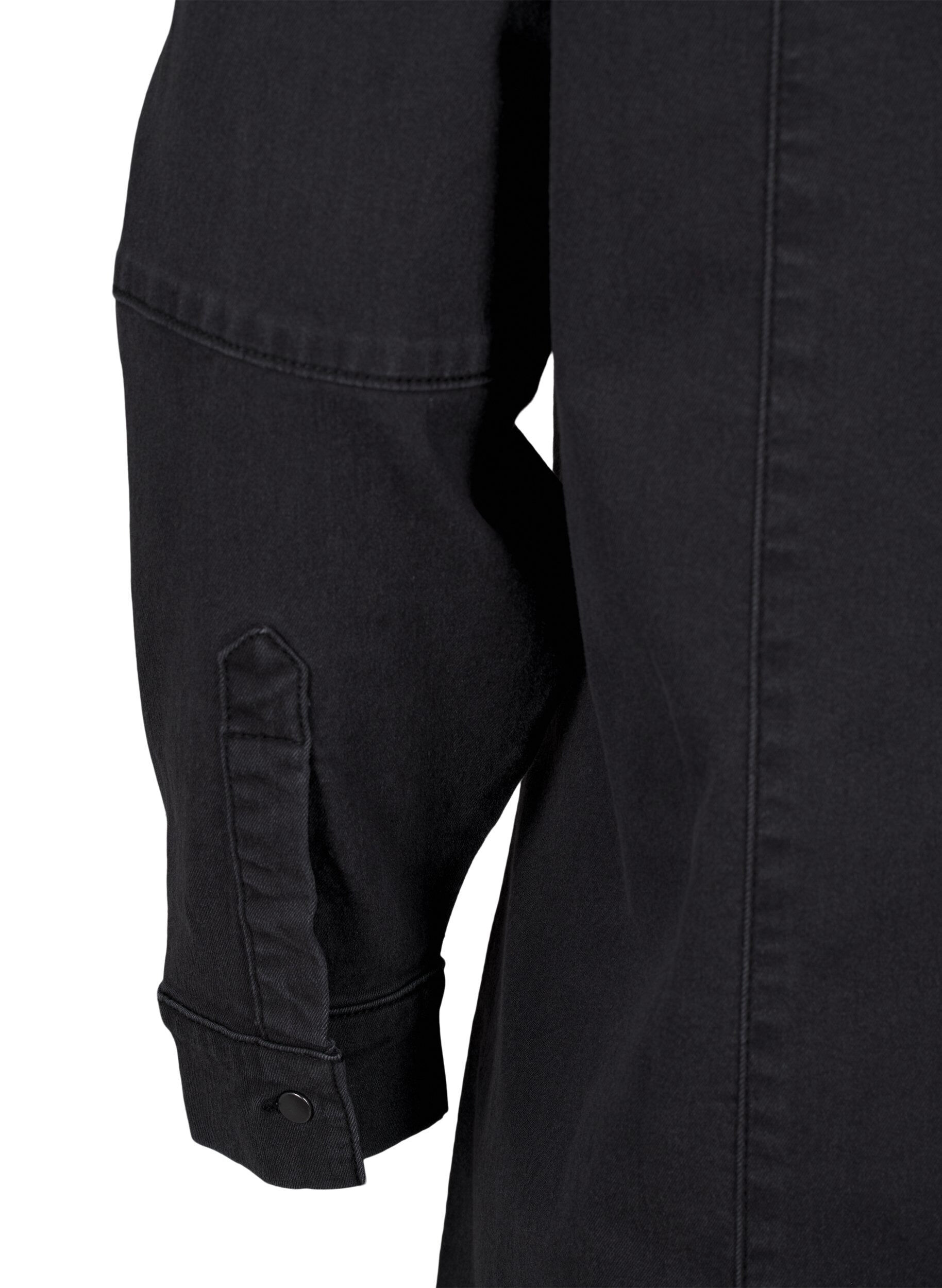 Zizzi A-formad denimkl&auml;nning med dragkedja, Grey Washed, Packshot image number 3