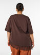 T-shirt med asymmetrisk spetskant, Brun, Model image number 2