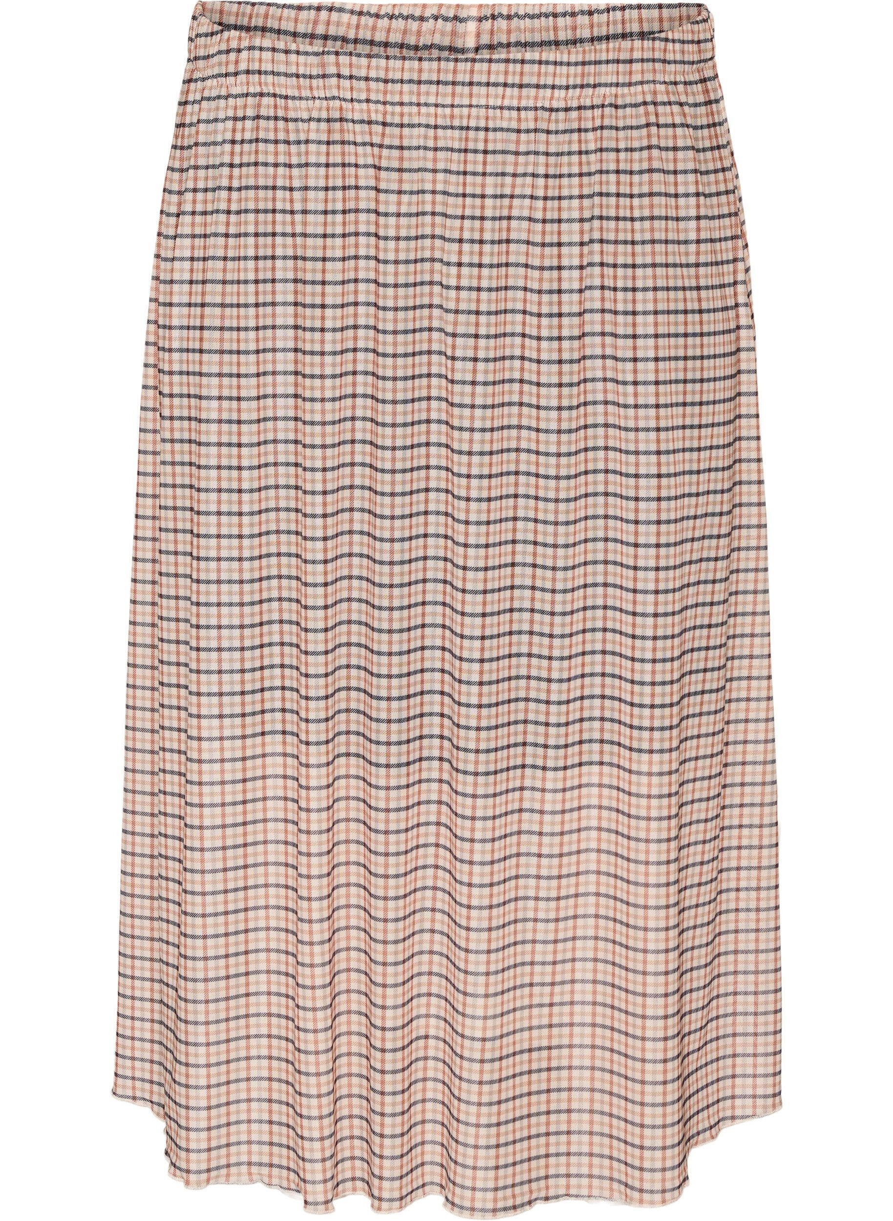 ZizziRutig midikjol i mesh, Beige, Packshot image number 0