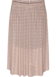 Rutig midikjol i mesh, Beige