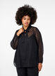 Chiffongblus med prickig struktur, Black, Model image number 0