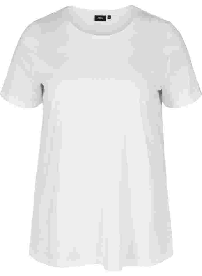 2-pack kortärmade t-shirtar i bomull, Black/Bright White, Packshot image number 3