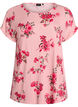 T-shirt med blommigt tryck, Rosa, Packshot image number 0