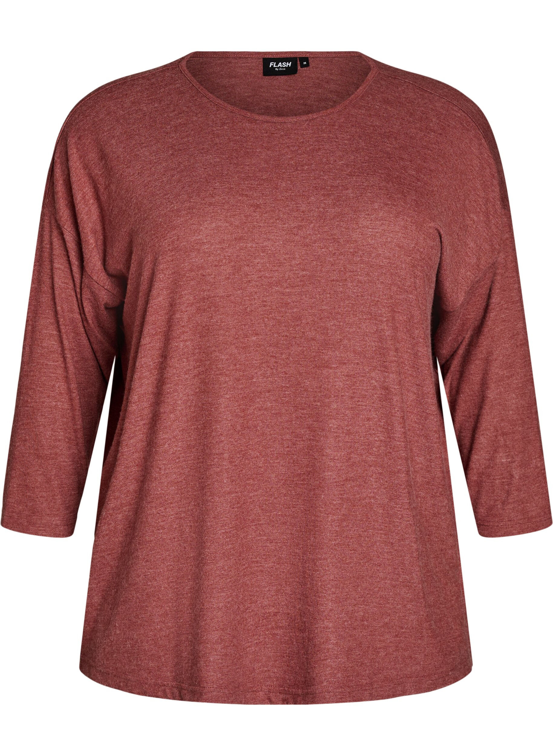 ZizziJerseyblus med 3/4-&auml;rm, R&ouml;d, Packshot image number 0