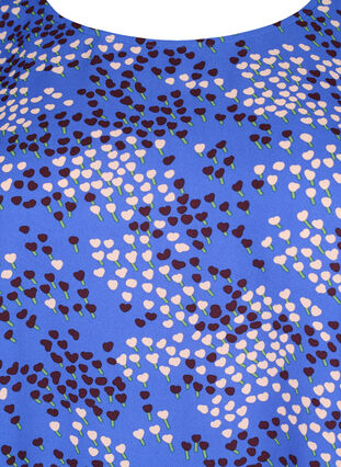 FLASH - Långärmad blus med smock och tryck, Dazzling Blue AOP, Packshot image number 2