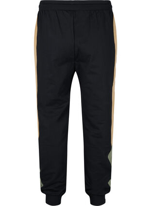 Sweatpants med sportiga detaljer, Black/Camel, Packshot image number 1