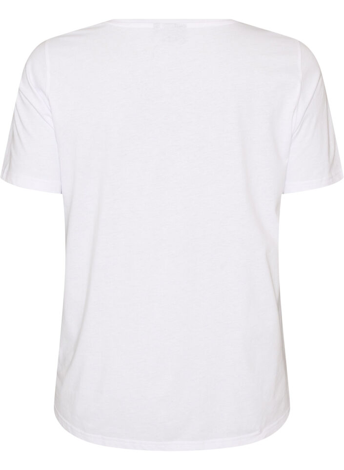T-shirt med tryck, Vit, Packshot image number 1