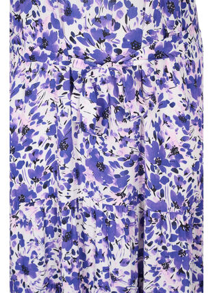 Kortärmad midiklänning i viskos med blommönster, Lavender Flower, Packshot image number 3