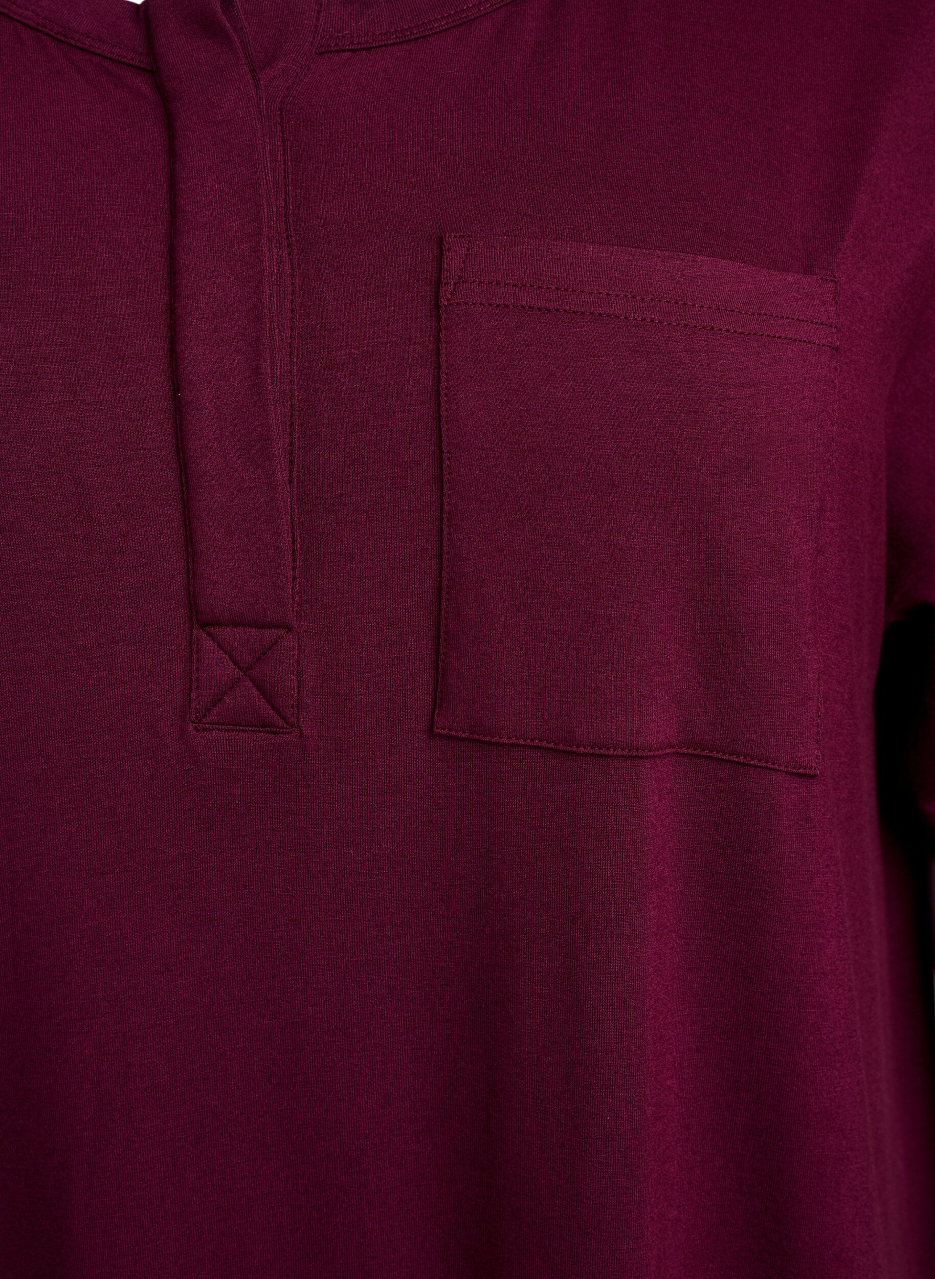 Zizzi Kort&auml;rmad nattlinne i viskos, Fig, Packshot image number 2