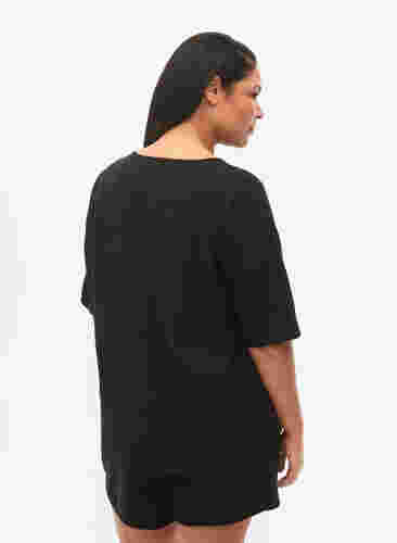 Blus med halvlånga ärmar, Black, Model image number 1
