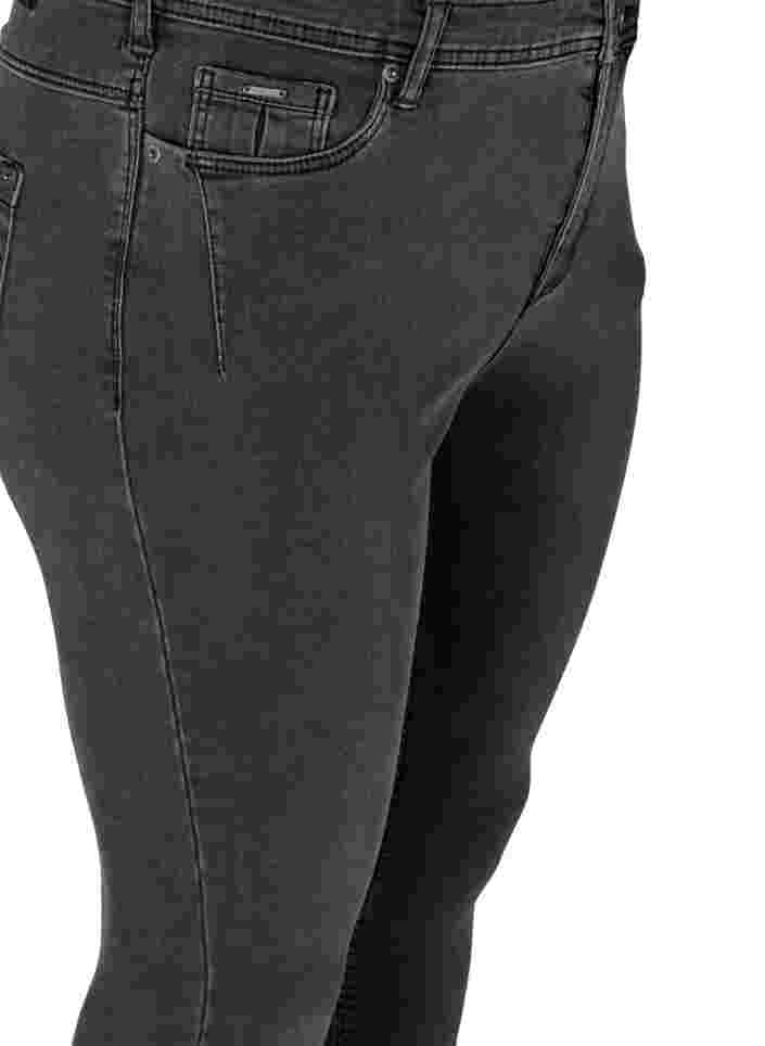Croppade Amy jeans med blixtlås, Grey Denim, Packshot image number 2