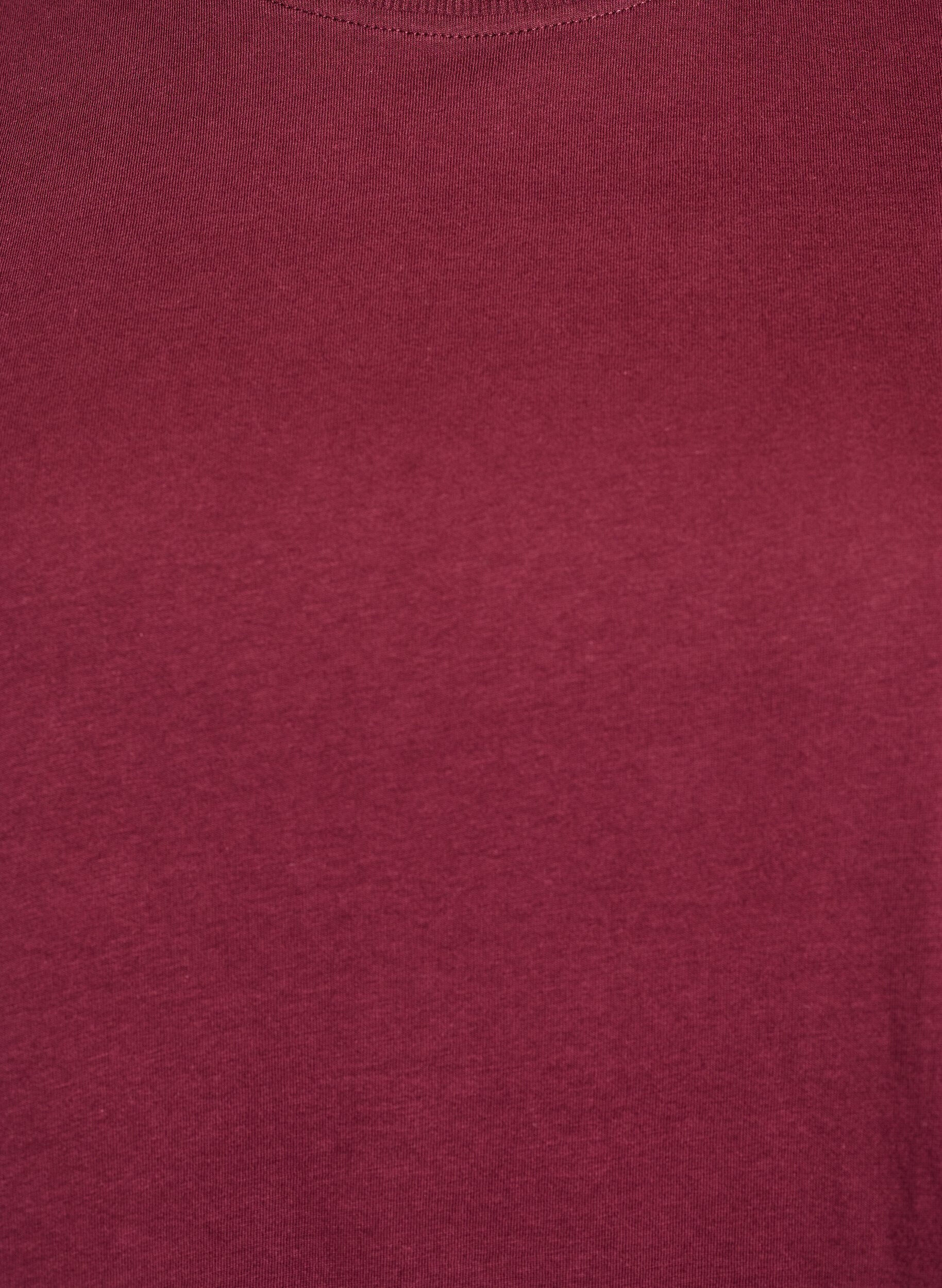 ZizziEnkel t-shirt i bomull med rund halsringning, M&ouml;rk Bordeaux, Packshot image number 2