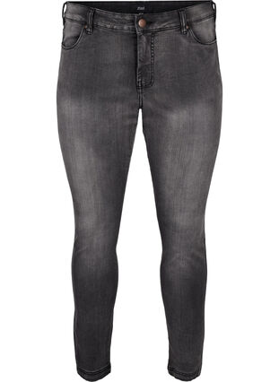 Viona jeans med normal midja, Dark Grey Denim, Packshot image number 0