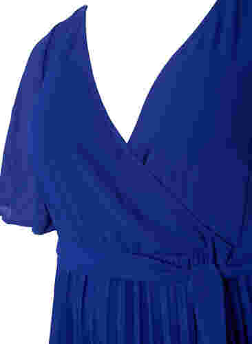 Plisserad midiklänning med korta ärmar, Clematis Blue, Packshot image number 2