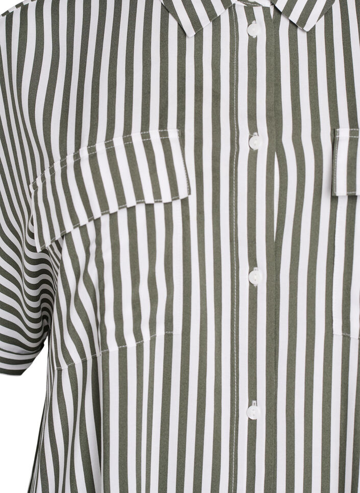 FLASH - L&aring;ng skjortkl&auml;nning med korta &auml;rmar, Gr&ouml;n, Packshot image number 2