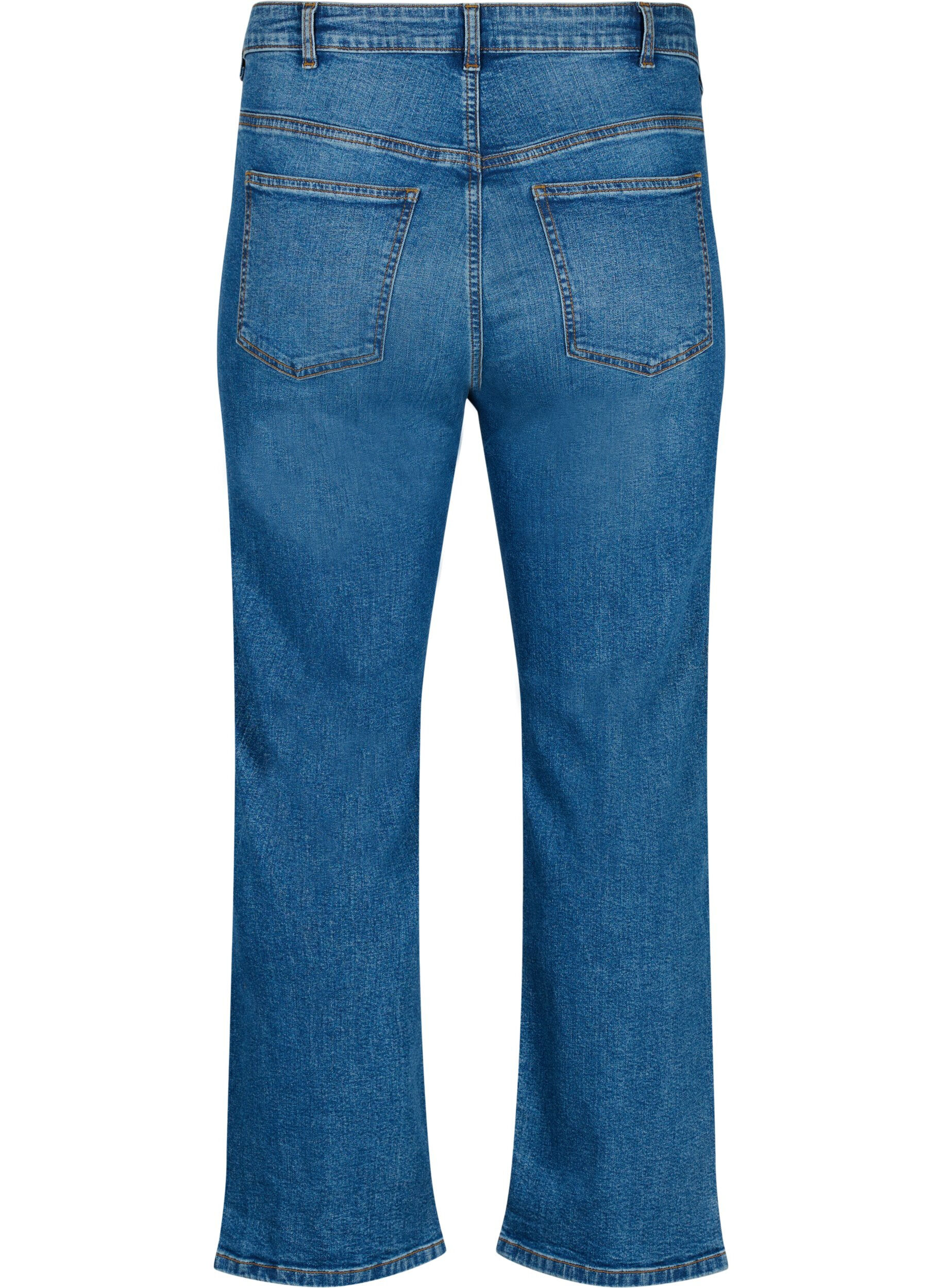 Zizzi H&ouml;gmidjade Gemma jeans med normal passform, Blue denim, Packshot image number 1