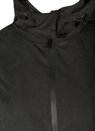 Vattentät jacka med huva och justerbar midja, Black, Packshot image number 2
