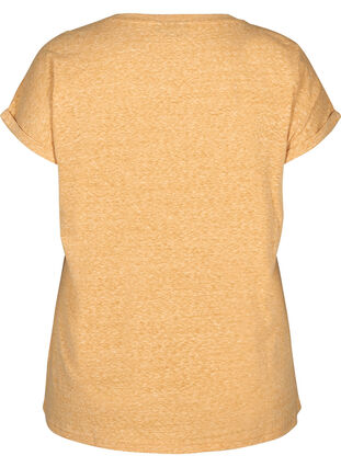 Melerad t-shirt i bomull, Mineral Yellow Mélange, Packshot image number 1