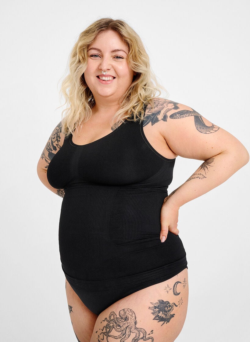 Shapeweartopp med breda remmar, Svart, Image image number 0