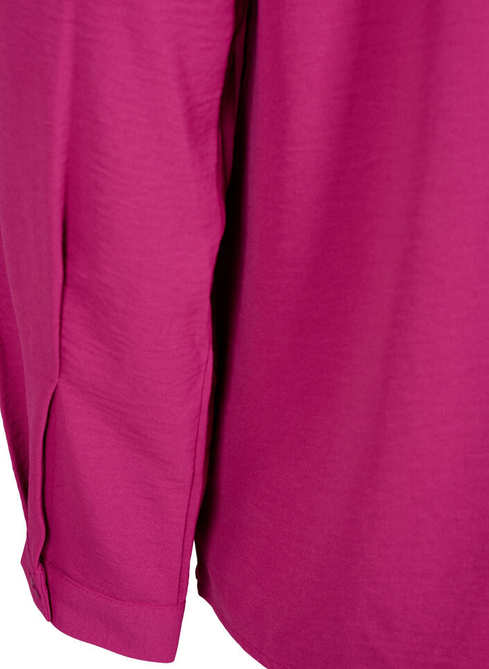 Långärmad blus med spetsdetaljer, Festival Fuchsia, Packshot image number 3
