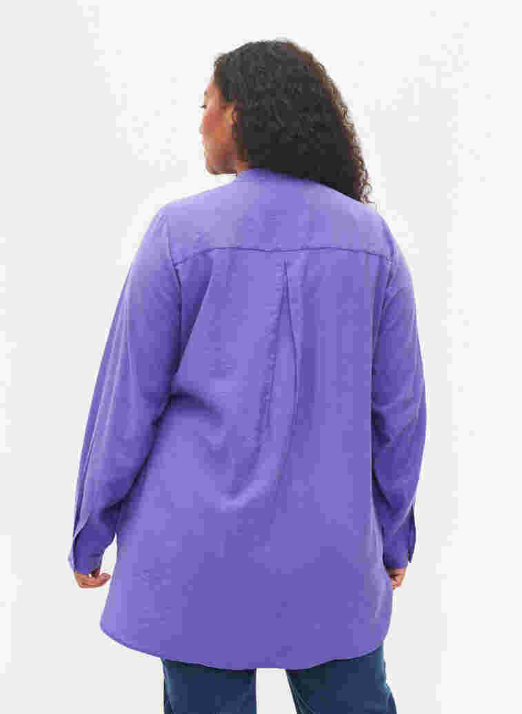 Lång skjorta med color-block, Purple Block, Model image number 1