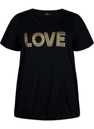 Bomulls t-shirt med folietryck, Black W. Love
