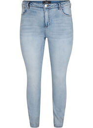 Amy jeans med hög midja och strass, Light blue