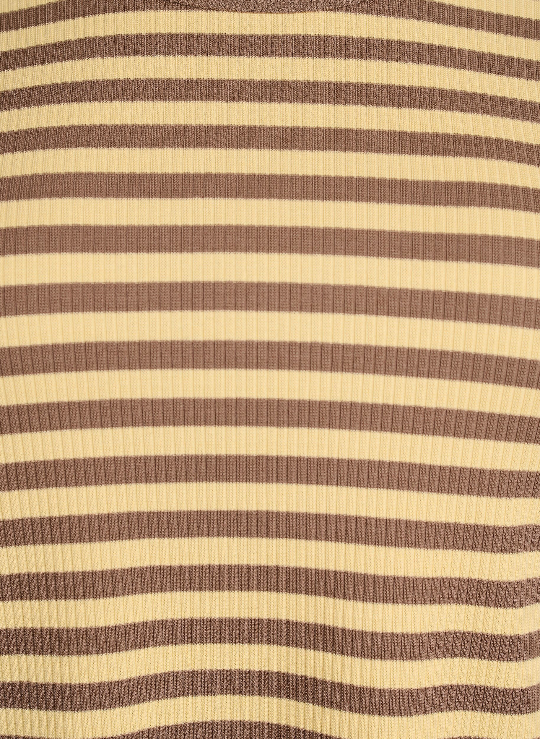 ZizziRandig blus med l&aring;nga &auml;rmar, Brun, Packshot image number 2