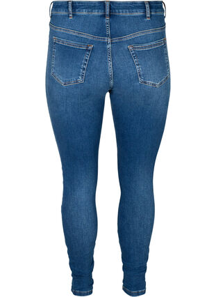 Super slim Amy jeans med hög midja, Blue denim, Packshot image number 1