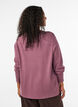 Stickad blus med rund halsringning, Rosa, Model image number 2