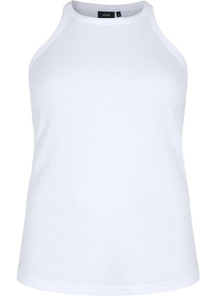 Ribbat linne i bomull, Bright White, Packshot image number 0