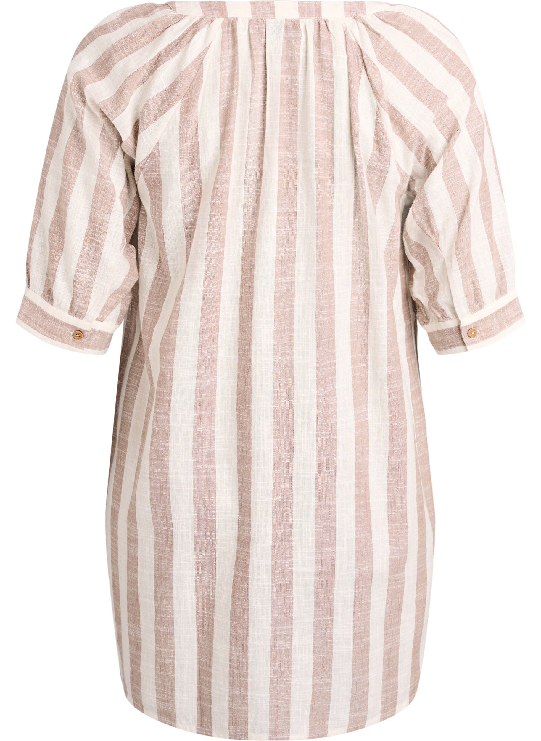 ZizziTunika i bomull med v-ringning, Beige, Packshot image number 1