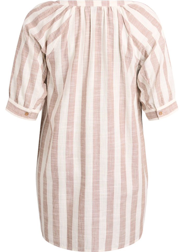 Tunika i bomull med v-ringning, Beige, Packshot image number 1