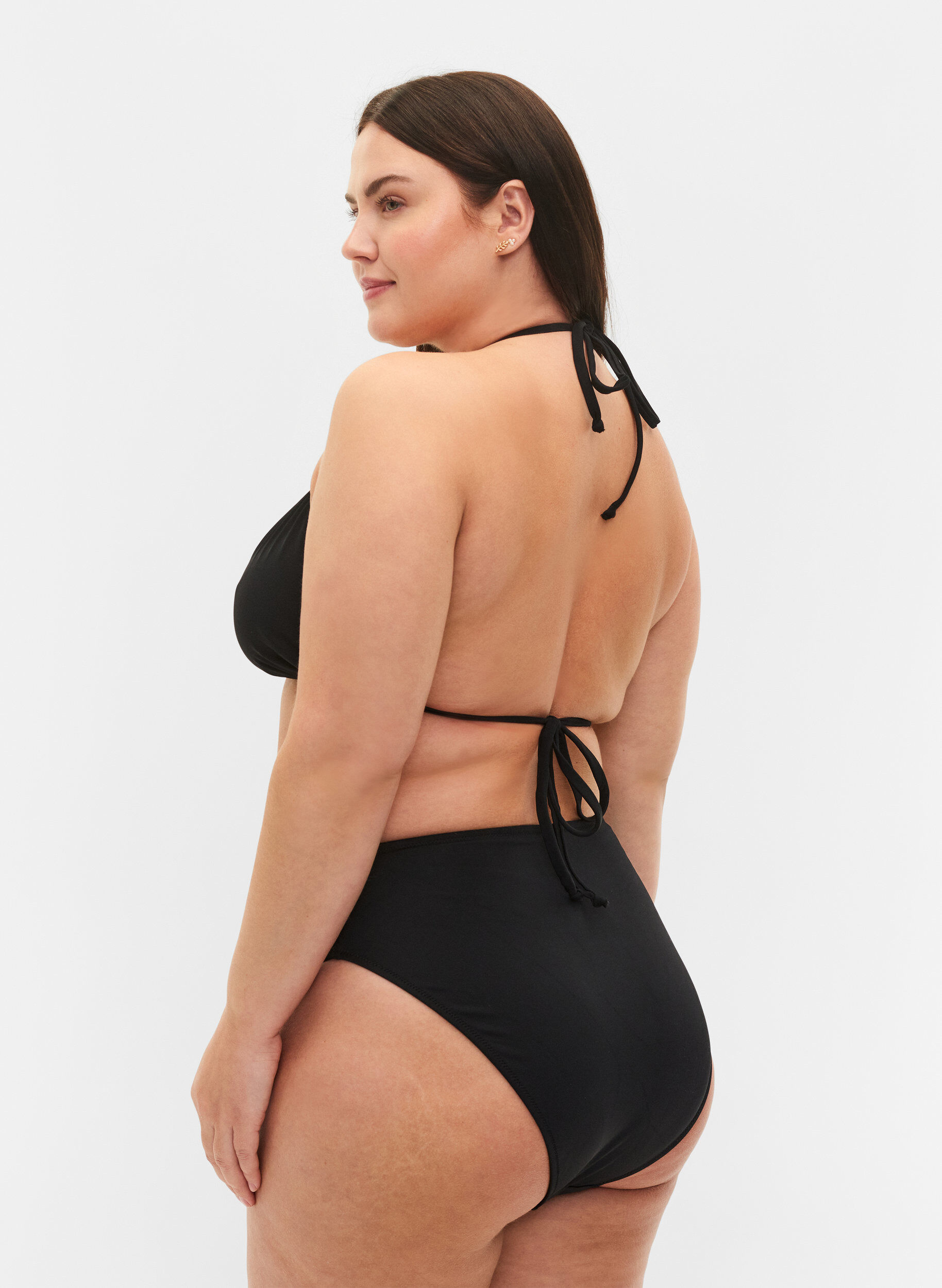 Zizzi Tai bikinitrosa med normalh&ouml;g midja, Svart, Model image number 1