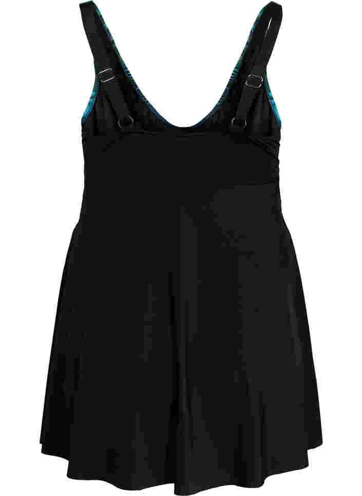Badklänning med justerbara axelband, Black Blue Leaf, Packshot image number 1